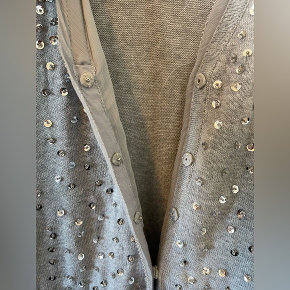WHBM silver sequin long cardigan - Picture 3 of 5